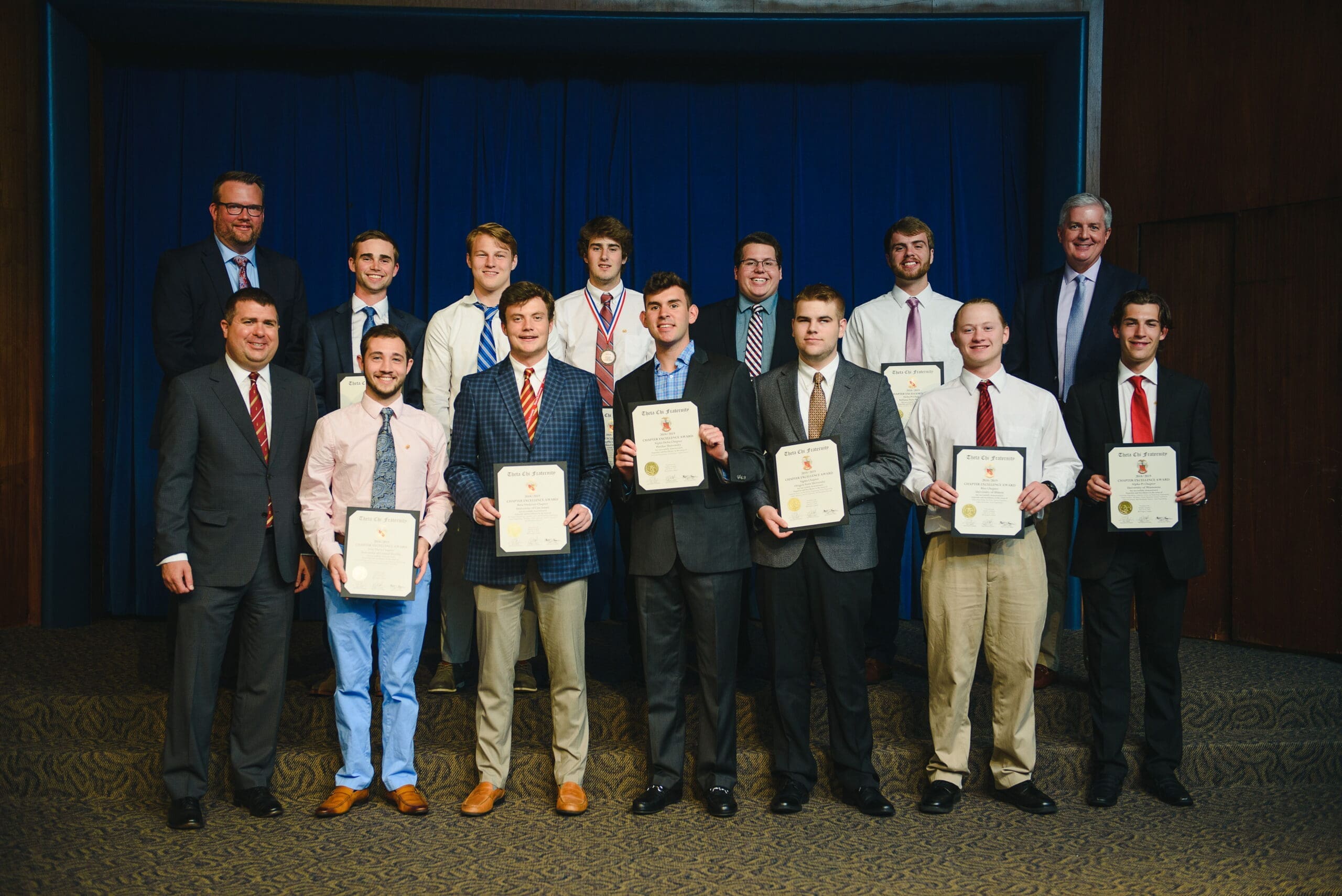2018/2019 Excellence Awards Group of students receiving awards and certificates.