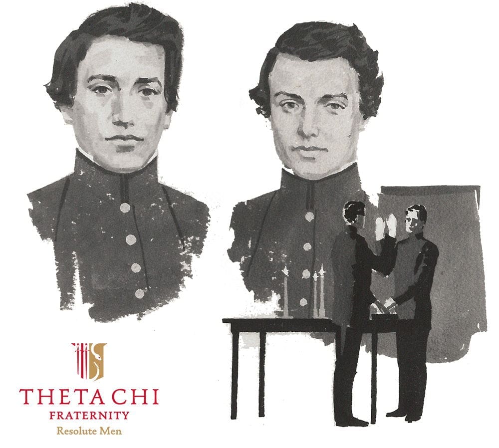 Founders Day 2019 Theta Chi fraternity historical illustration of resolute men.
