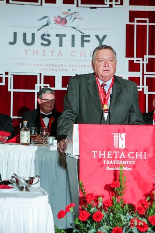 Speaker at Theta Chi fraternity anniversary celebration.