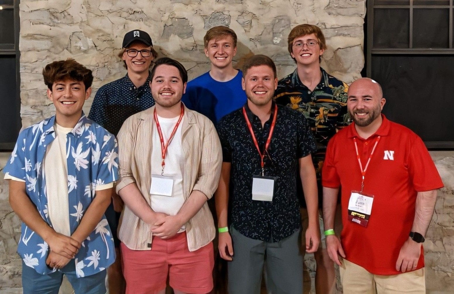Hunter Smith Group of young men posing at an event.