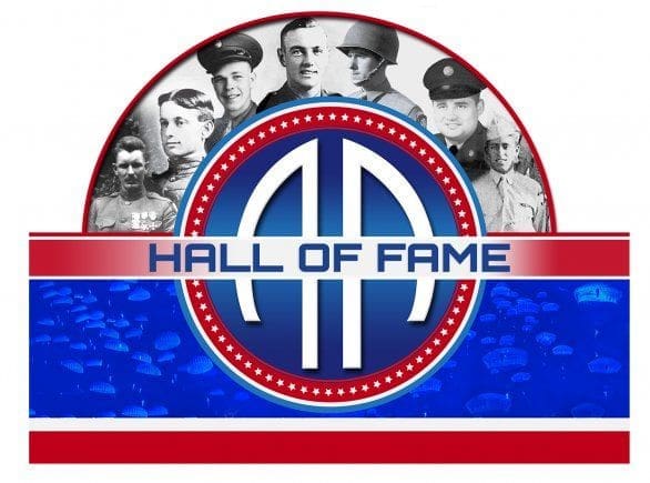 Hall of Fame logo with historical figures in uniform.