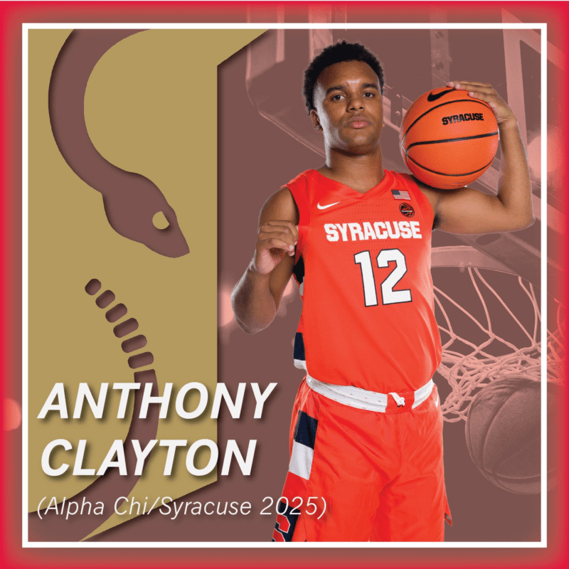 Anthony Clayton, Syracuse basketball player, Alpha Chi 2025.