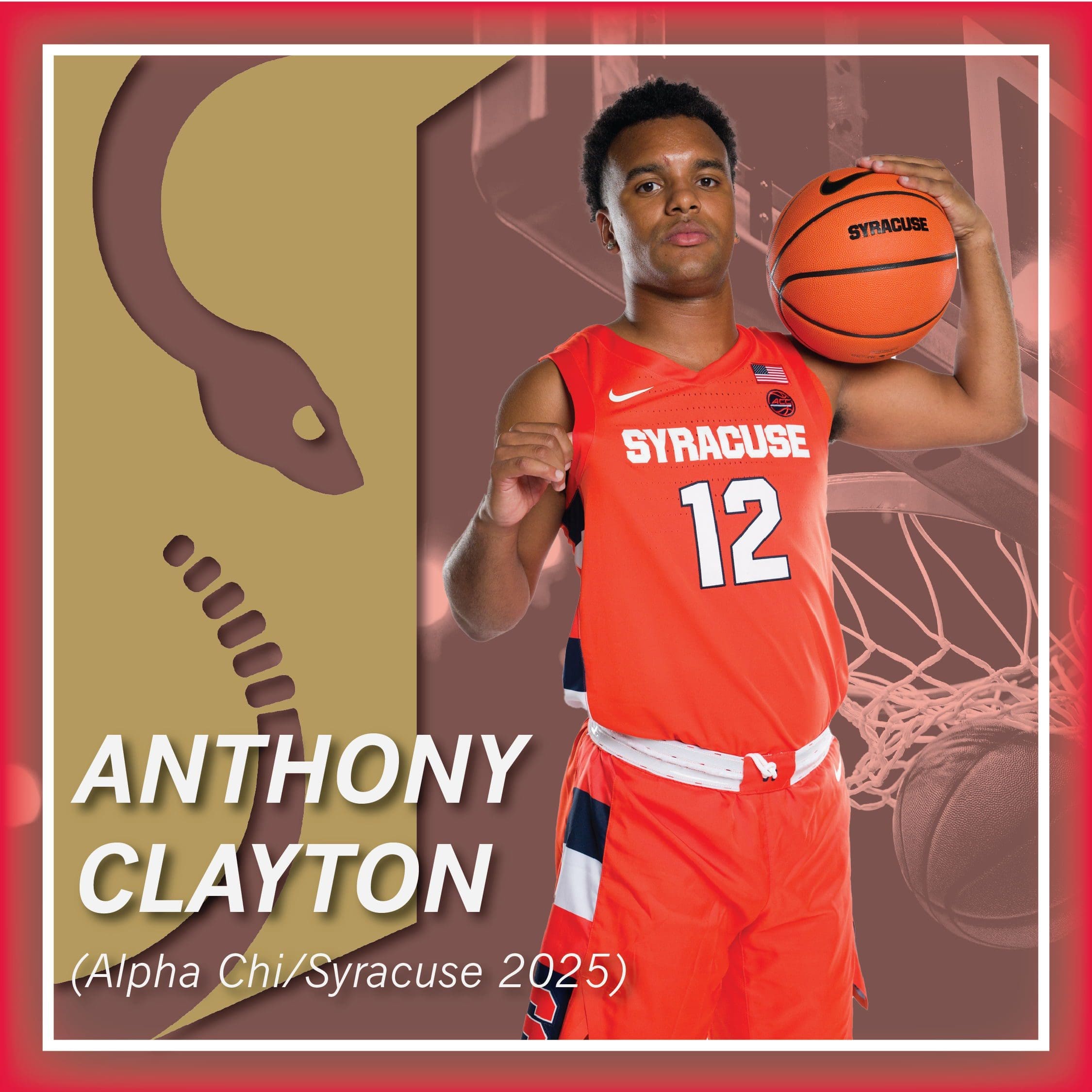 Anthony Clayton, Syracuse basketball player, Alpha Chi 2025.