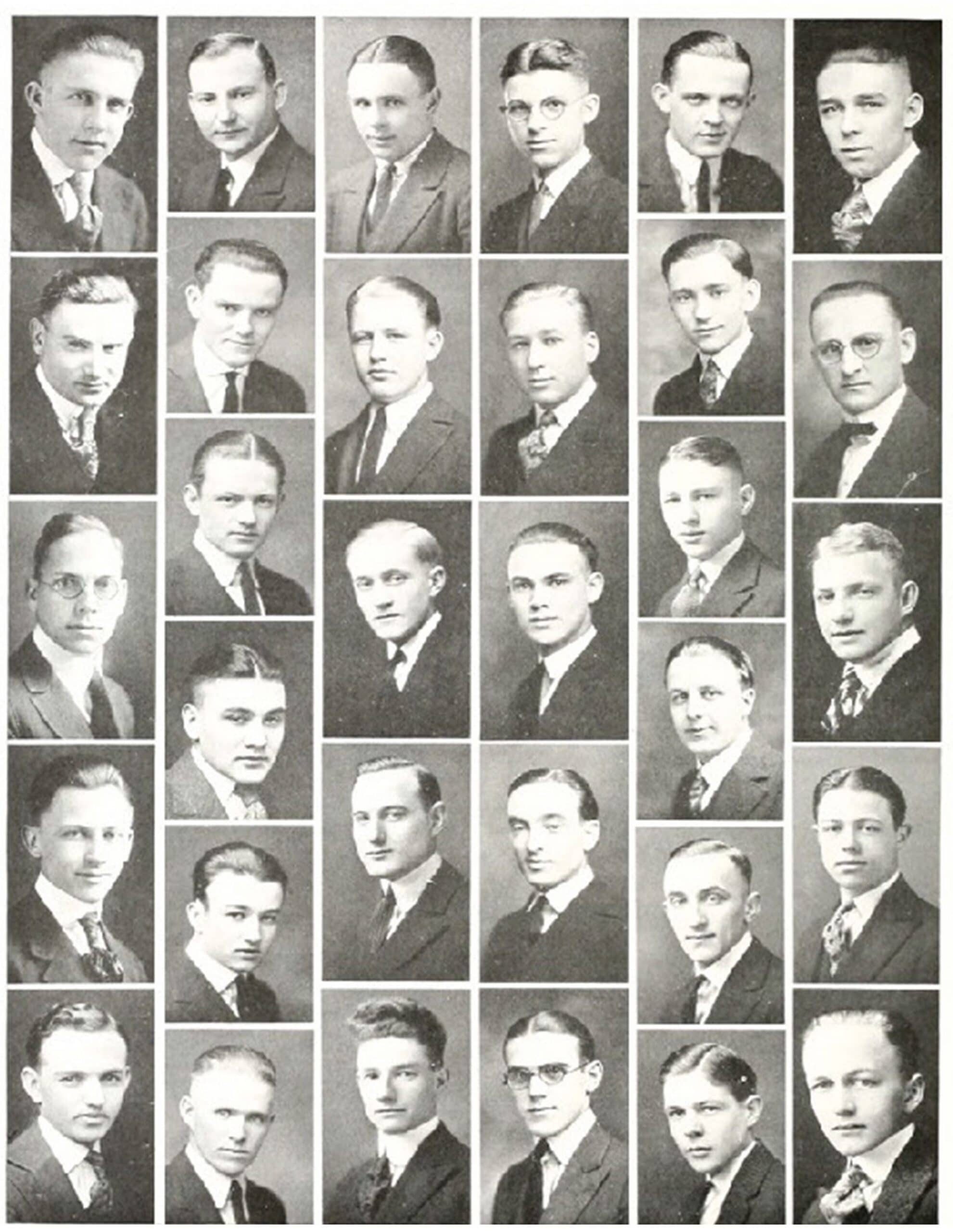 Alpha Iota/Indiana Historical black and white portraits of men.