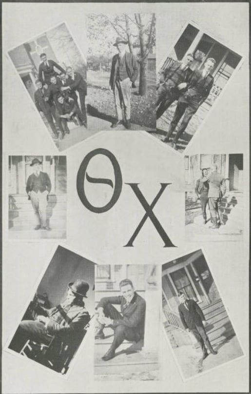 Purdue Historical collage featuring men in vintage clothing.