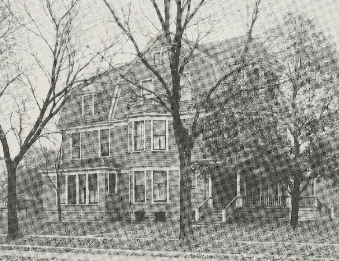 Purdue Historic Victorian house surrounded by bare trees.