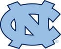 University of North Carolina logo in light blue.