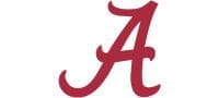 Alabama Crimson Tide logo in red and white.
