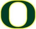Oregon Ducks logo in green and yellow colors.