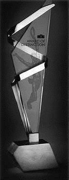 Award of Distinction trophy with dancer silhouette.