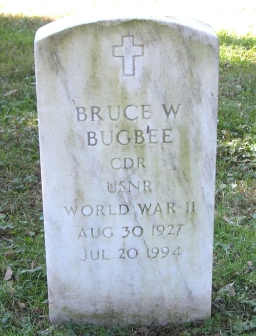Gravestone of Bruce W. Bugbee, WWII veteran.