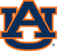 Auburn University logo in blue and orange colors.