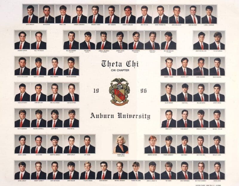 Theta Chi fraternity members, Auburn University, 1996.
