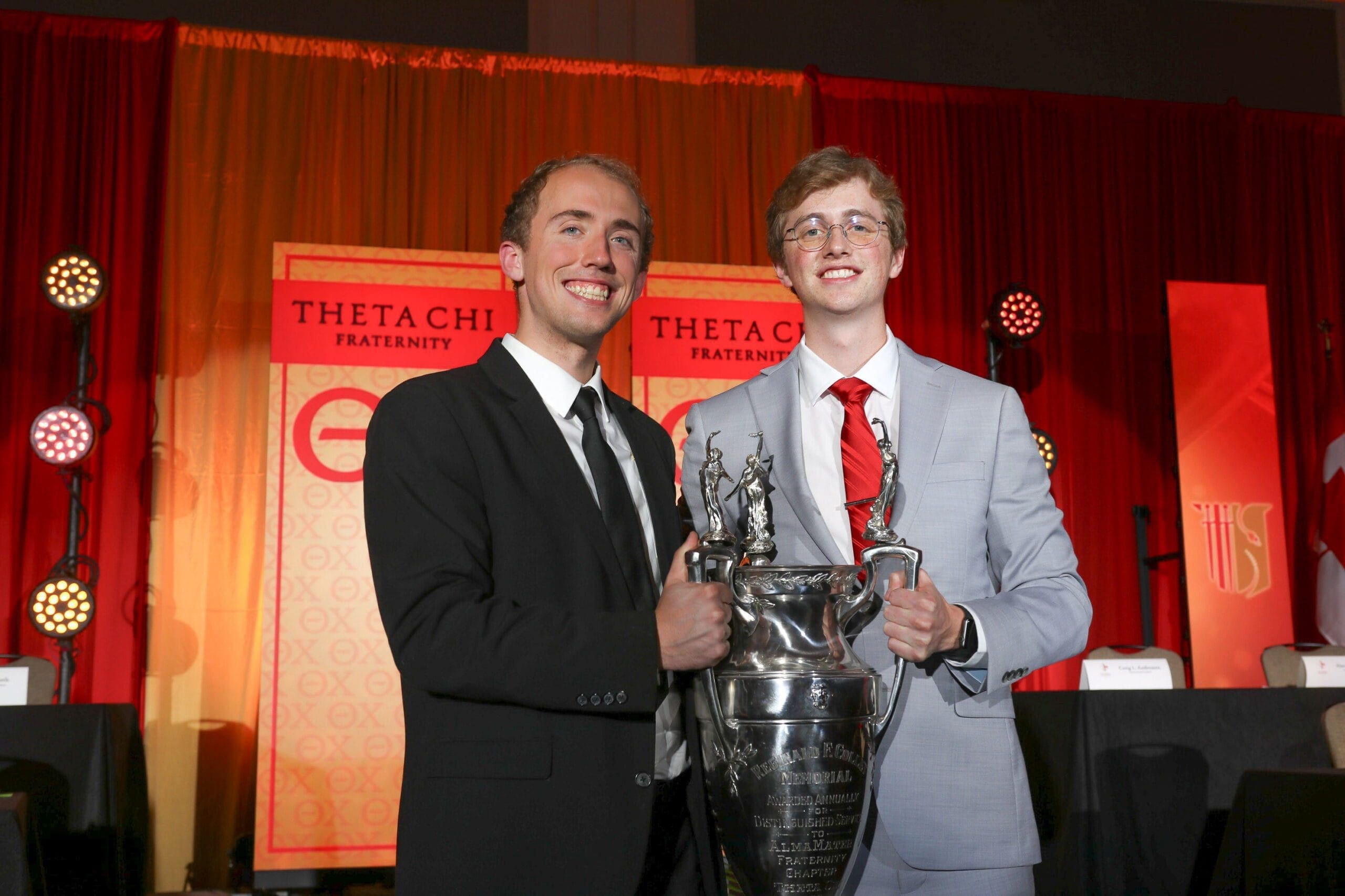 Kyle Goodban (Gamma Phi/Nebraska Wesleyan 2023) and Michael Biertzer (Gamma Phi/Nebraska Wesleyan 2024) 2023 and 2024 Colley Award Winners, Both from Gamma Phi