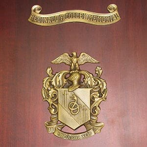 Reginald R. Colley Memorial plaque with emblem.
