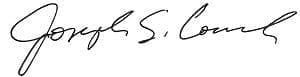 Joseph Couch Signature Joseph S. Crouch's signature in black ink.