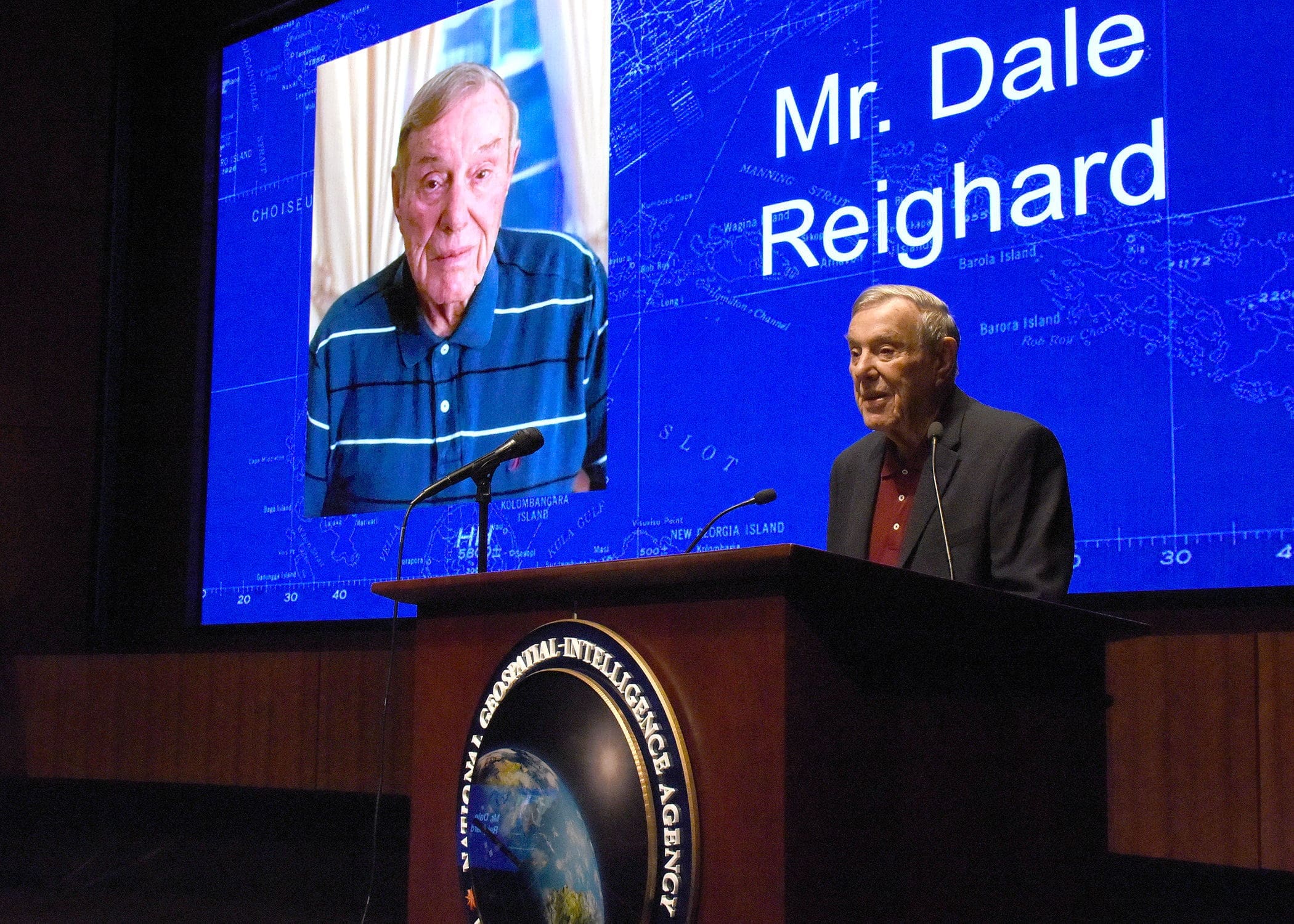 Dale Reighard speaking at a CIA event.