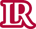 LR logo in bold red and white design.
