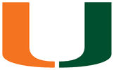 University of Miami logo in orange and green.