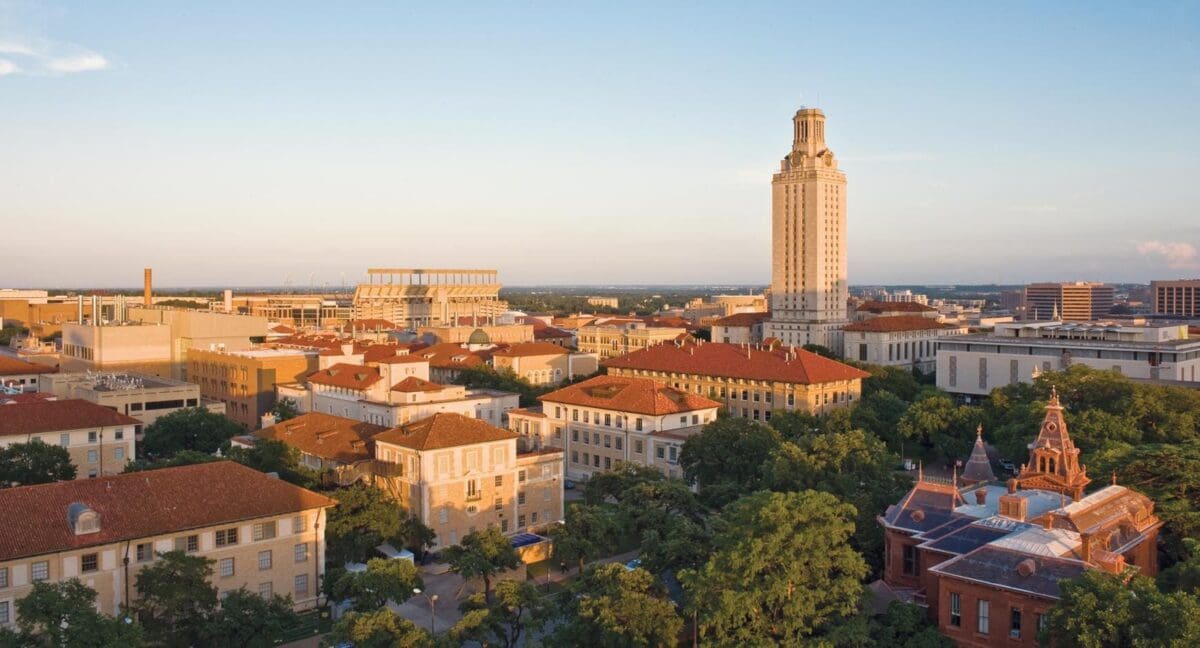 Austin skyline featuring the University of Texas campus.