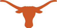 Longhorn steer logo in bold orange color.
