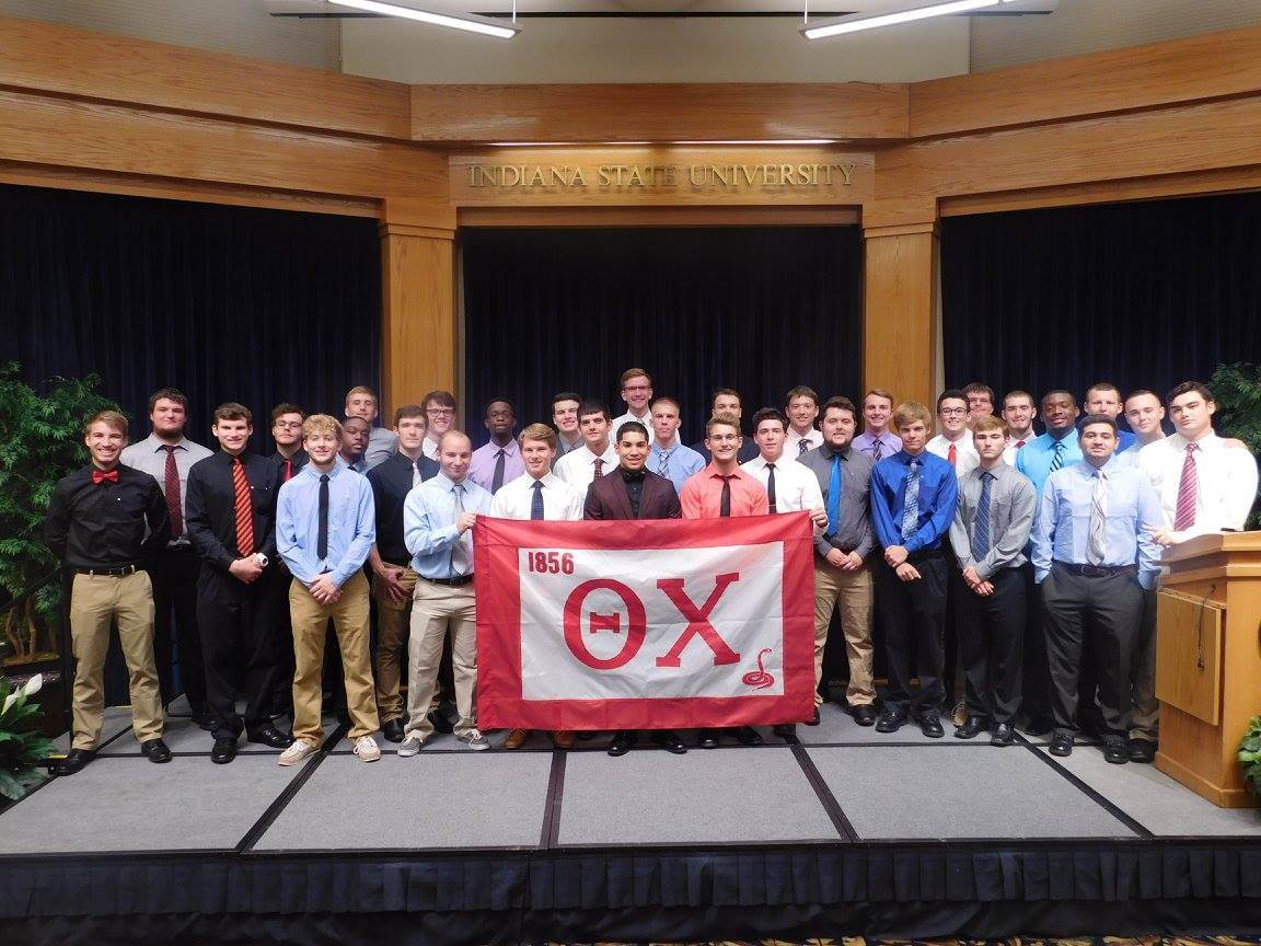 Group photo of fraternity members at Iowa State University.