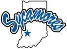 Sycamores logo featuring Indiana outline and star.