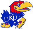 Kansas Jayhawks mascot in vibrant colors.