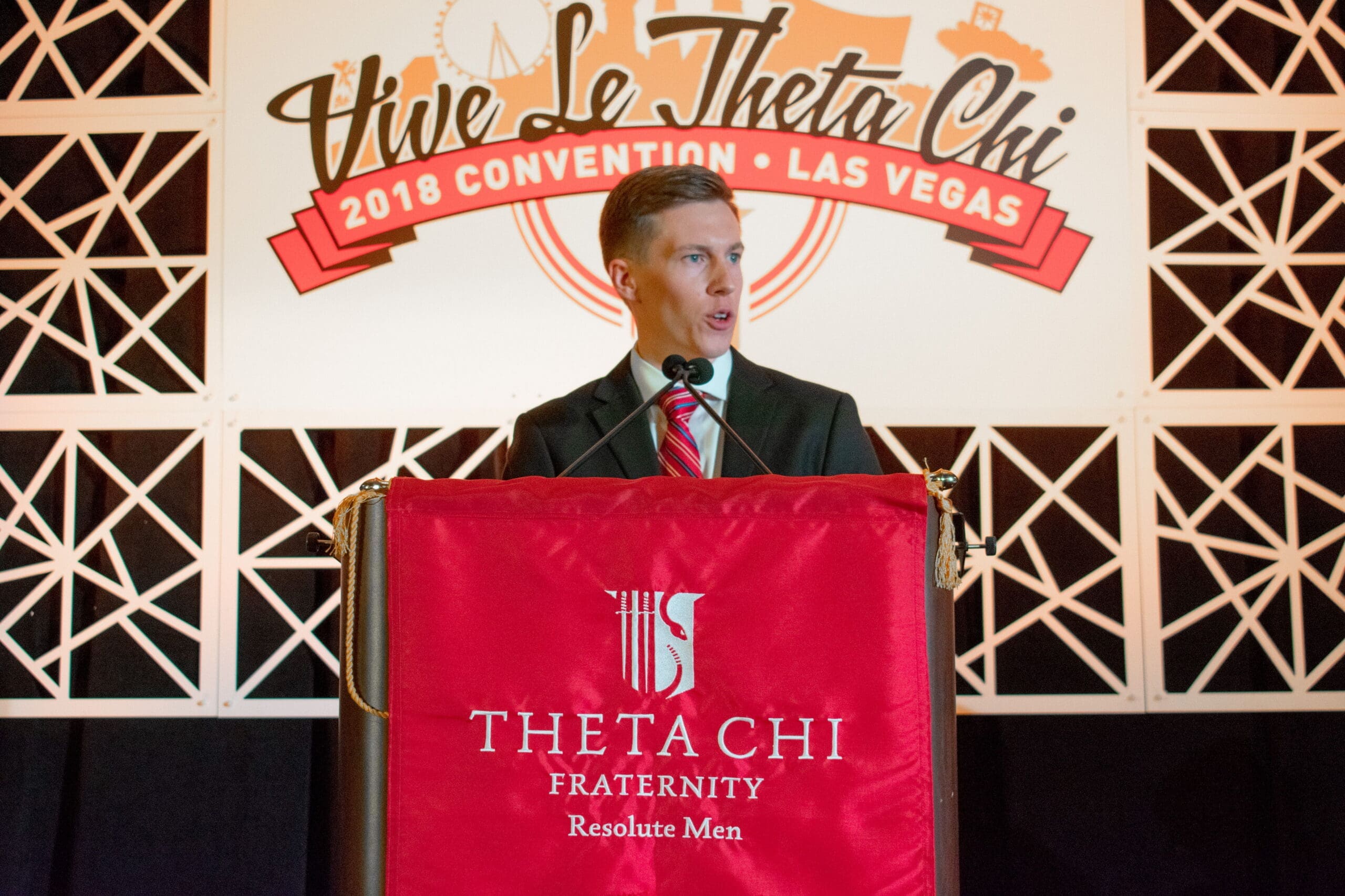 Speaker at Theta Chi fraternity convention, Las Vegas.