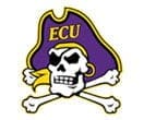 ECU Pirates logo featuring a skull and crossbones.