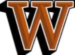 Orange and black stylized letter W logo.