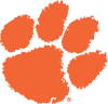 Orange paw print logo on green background.