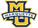 Marquette University logo in blue and gold colors.