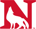 Red and white wolf logo with letter N.
