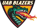 UAB Blazers logo featuring a dragon and flames.