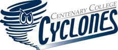Centenary College Cyclones logo featuring a tornado design.