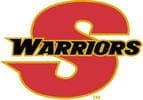 S Warriors logo in red and black colors