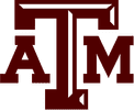 Texas A&M University logo in maroon and white.