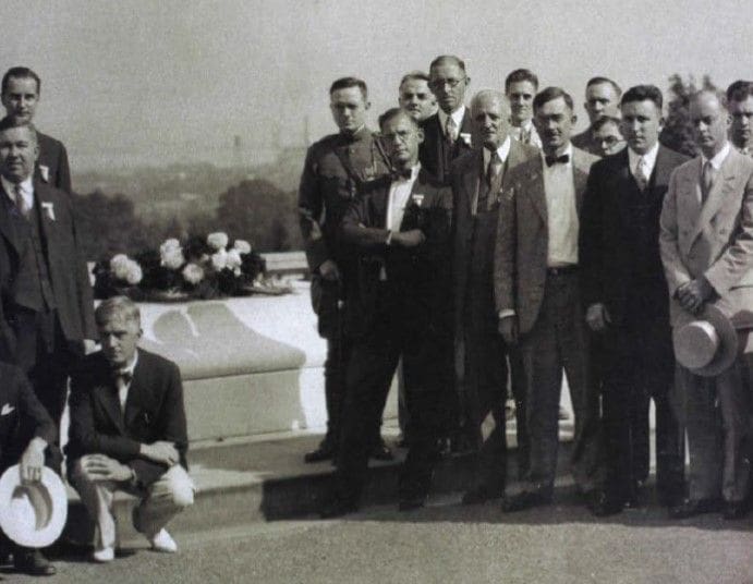FVN at Tomb Historic group photo of men in formal attire.