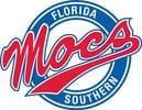 Florida Southern Mocs logo in blue and red.