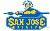 San Jose State University logo with Spartan mascot.
