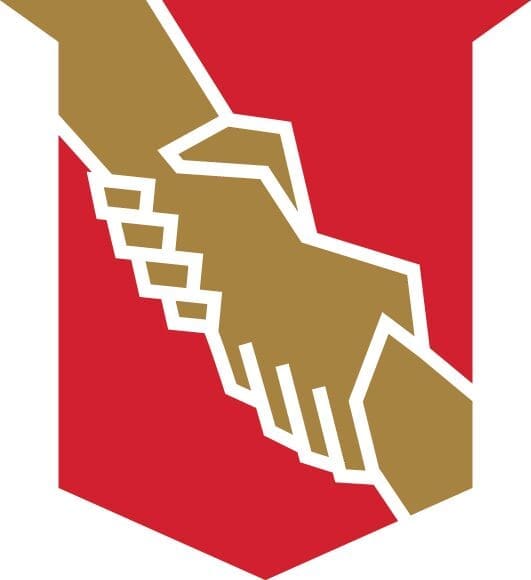 Handshake logo symbolizing partnership and collaboration.