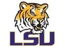 LSU logo featuring a fierce tiger mascot.