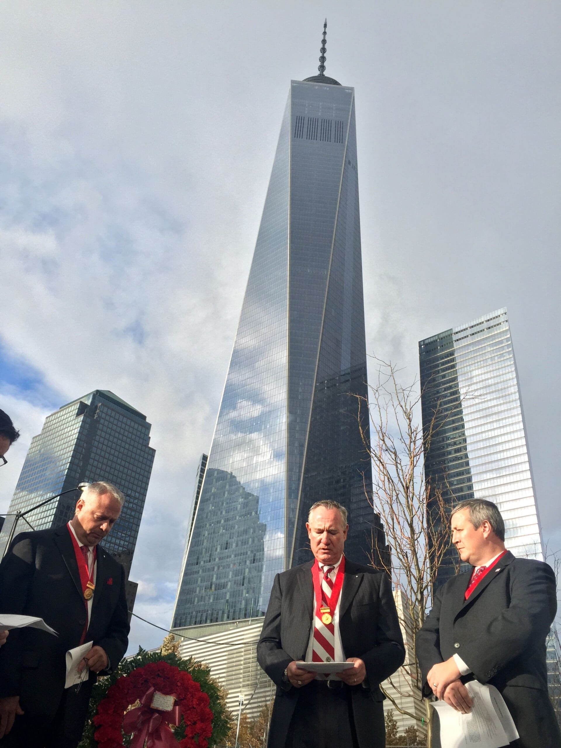 Ceremony at One World Trade Center with officials.