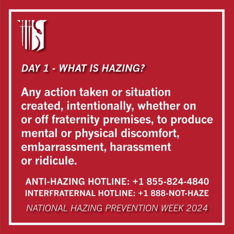 Definition of hazing for National Hazing Prevention Week.