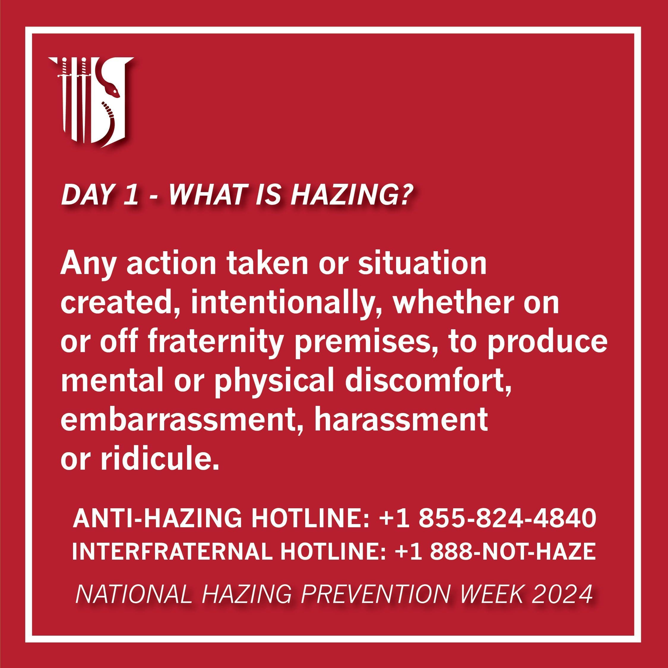 Definition of hazing for National Hazing Prevention Week.