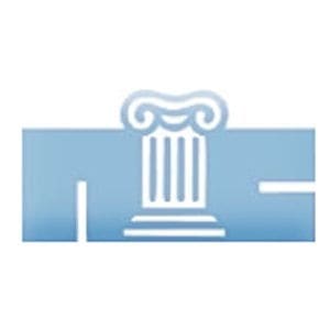 Stylized logo featuring a classical column design.