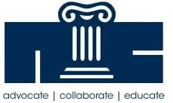 Logo featuring a column with advocacy themes.