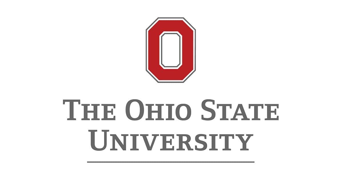 Ohio State University logo with red and gray colors.