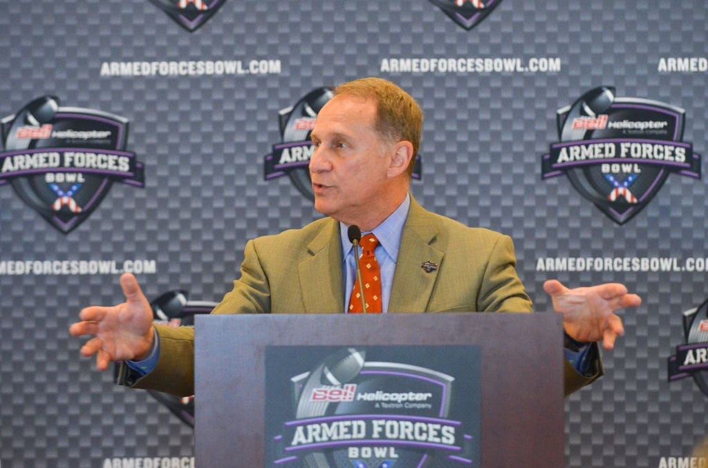 Pete Derzis Speaker at Armed Forces Bowl press conference.